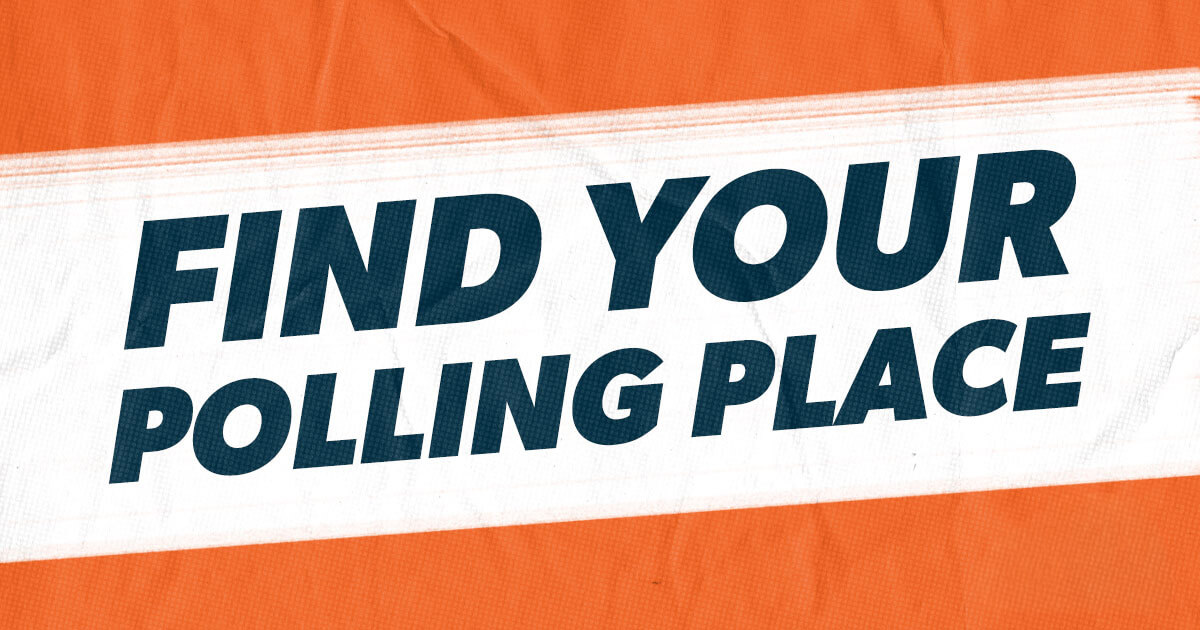 Banner graphic that reads "FIND YOUR POLLING PLACE".