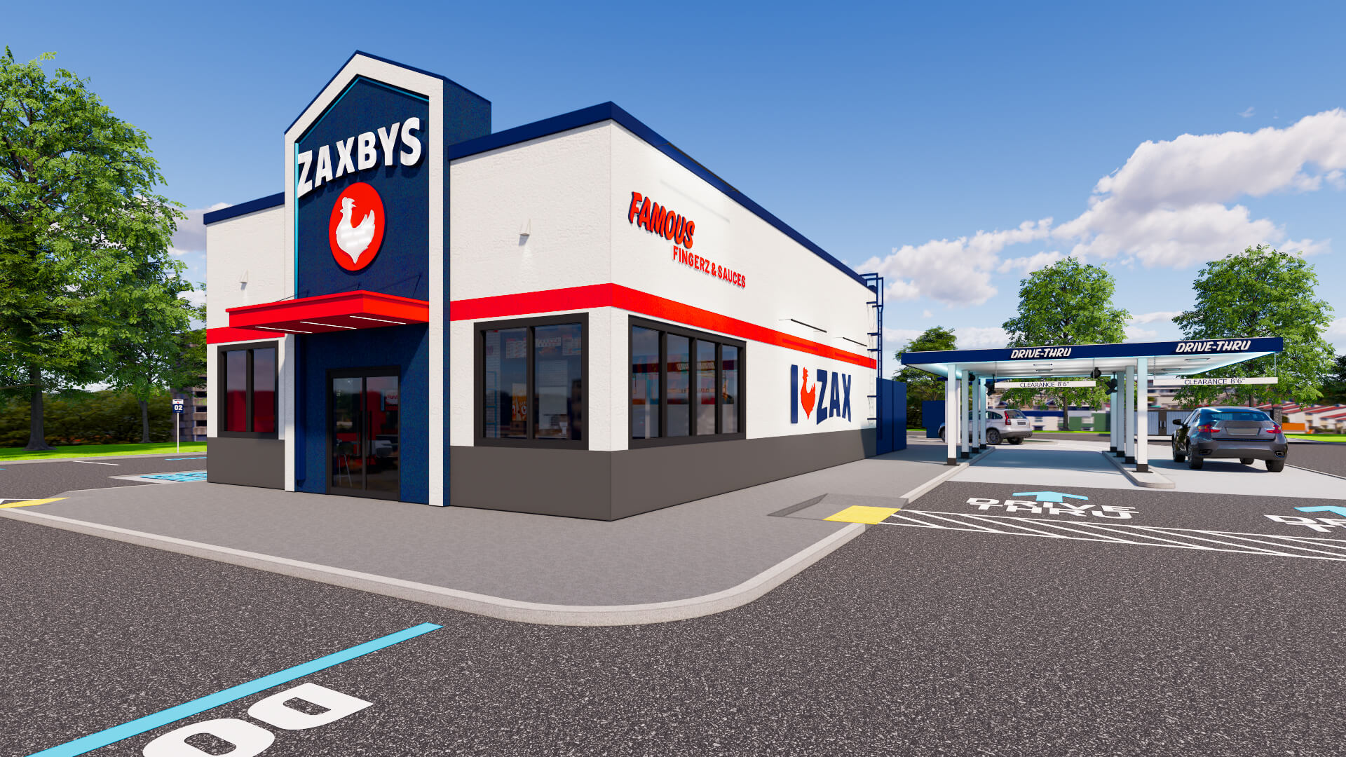 Rendering of the coming Zaxbys chicken restaurant coming to 5903 Calumet Ave in Hammond.