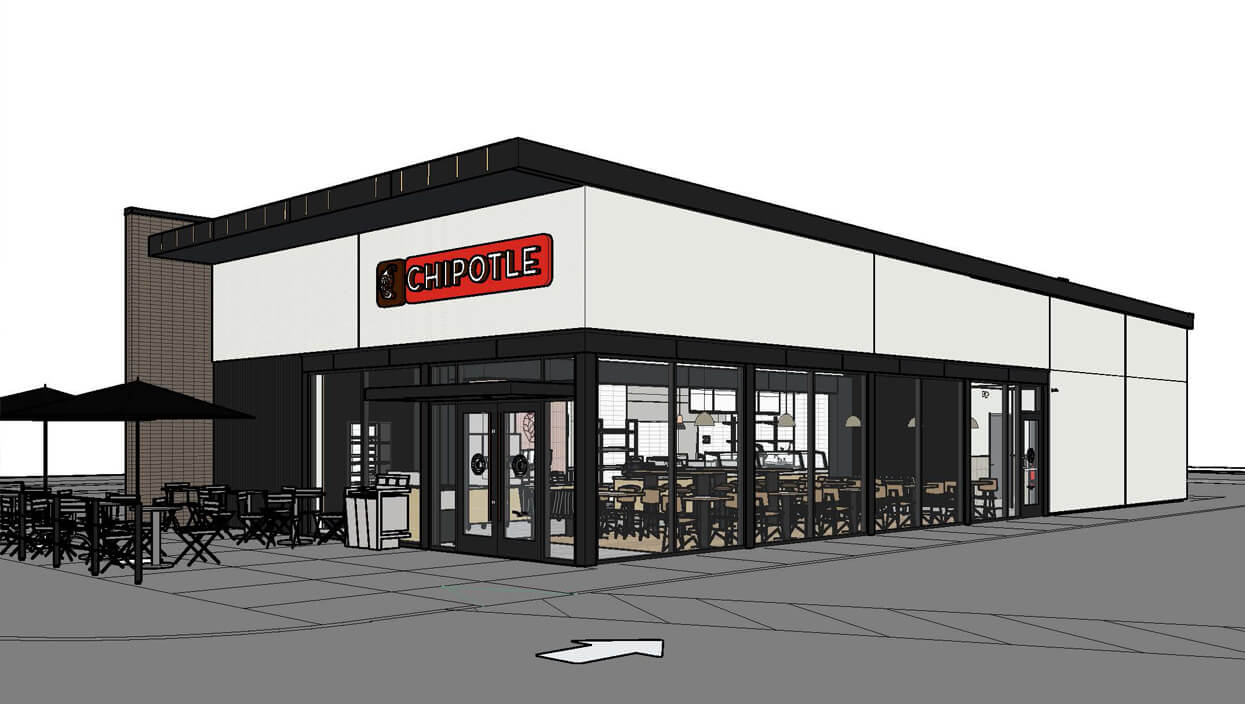 Rendering of proposed Chipotle Mexican Grill in Hammond.