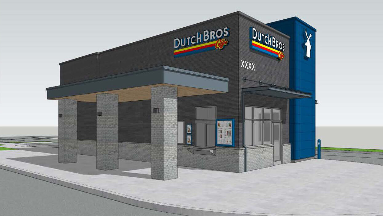 Rendering of proposed Dutch Bros Coffee in Hammond.