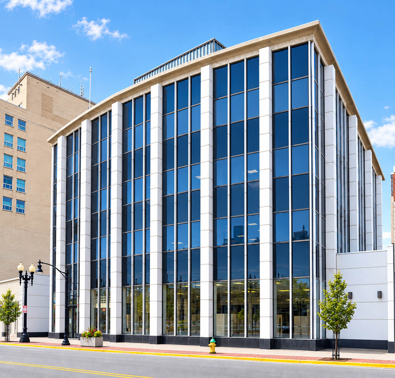 Rendering of the Mercantile National Bank Building remodel development.