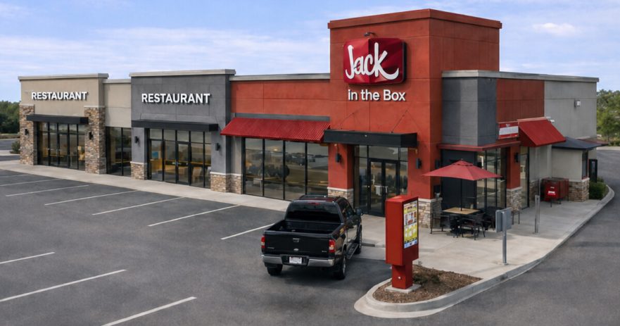 Rendering of a new Jack in the Box restaurant location coming to Hammond.