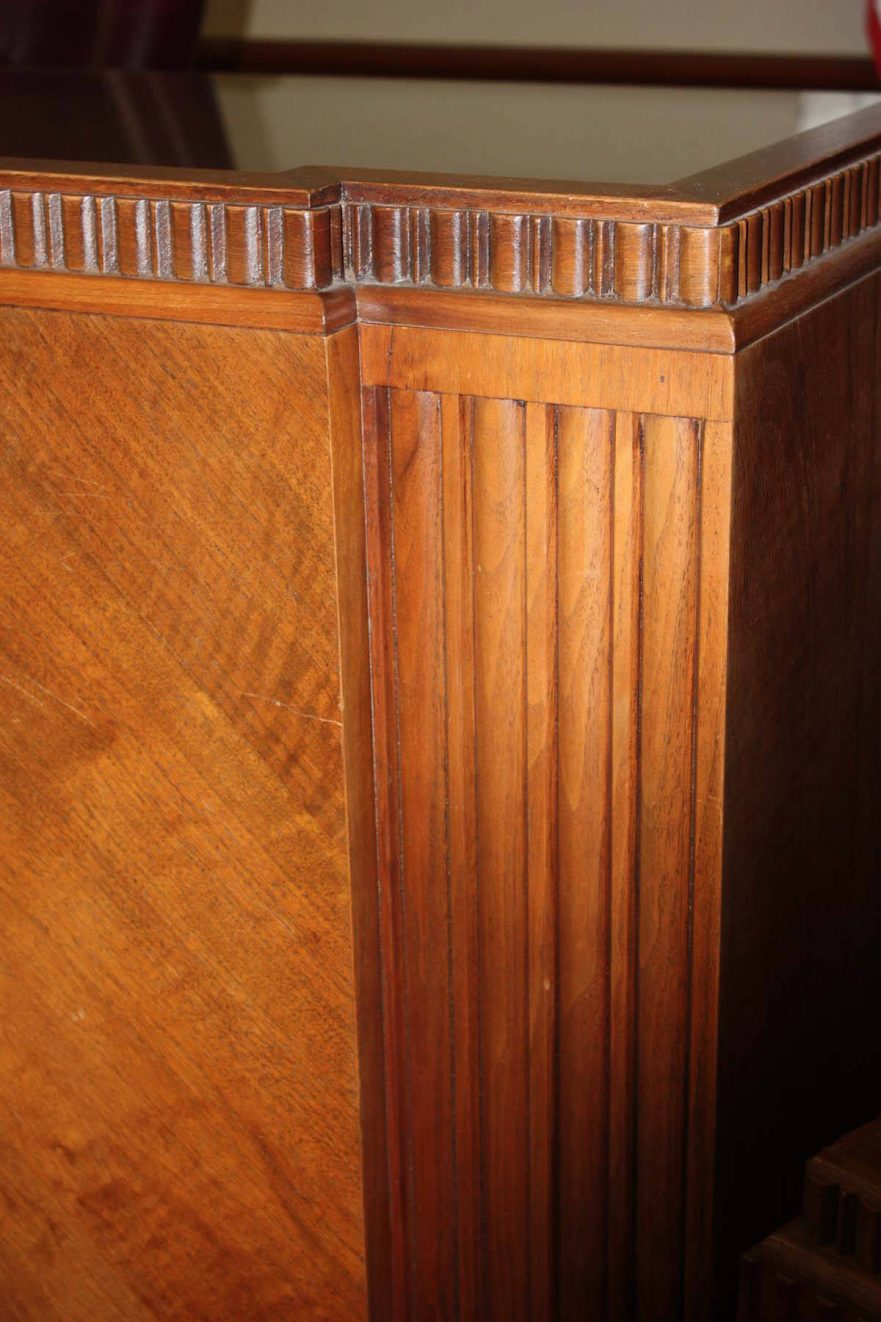 Detail of Council Chambers bar and dais.