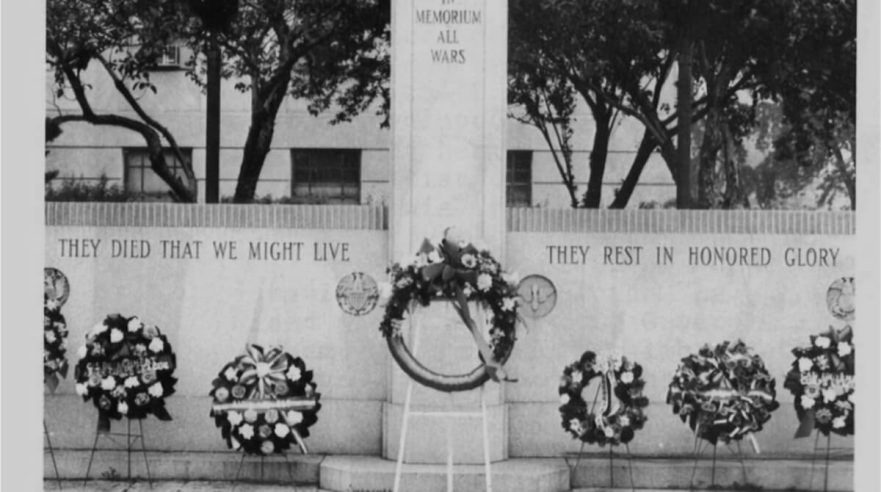 Veterans Memorial in front of City Hall, circa 1976.
