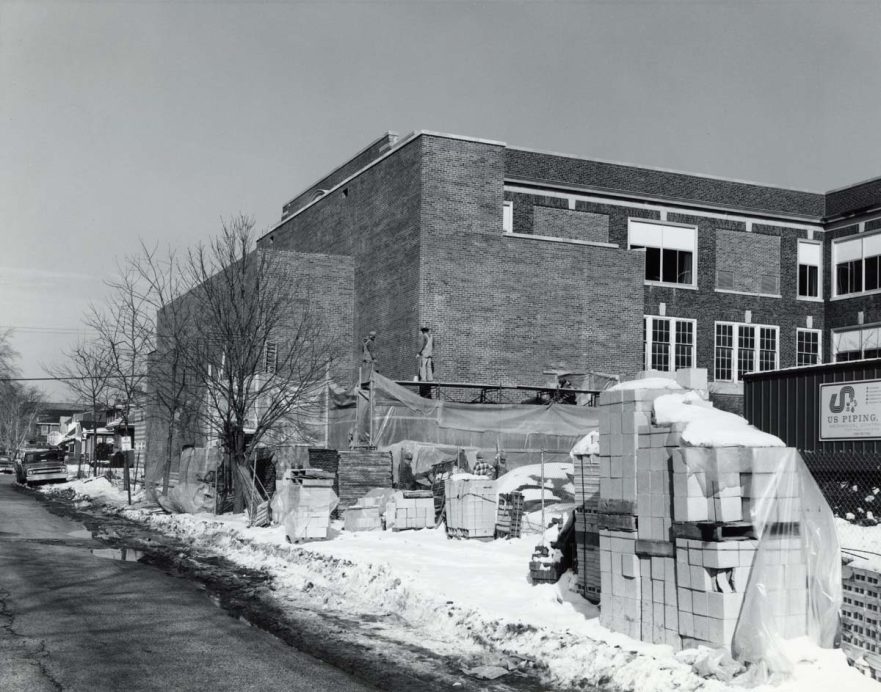 1971 construction back view of George Rodgers Clark High School, Station Street