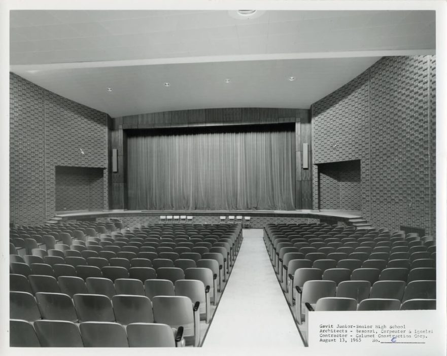 Front of auditorium and stage facilities 1965