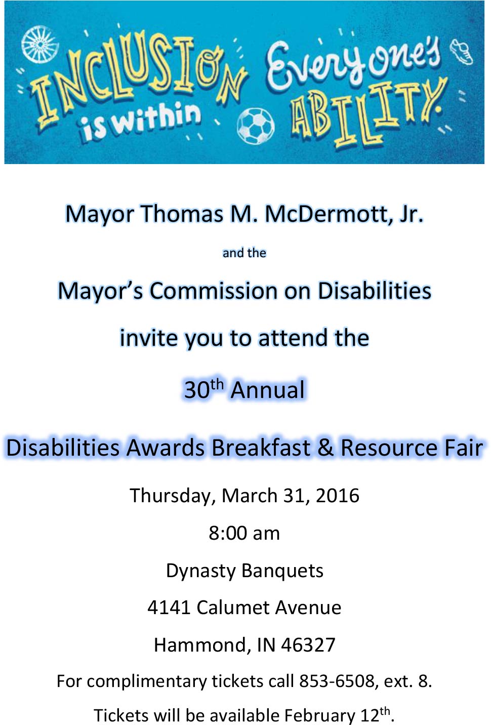 30th Annual Disabilities Awards Breakfast and Resource Fair
